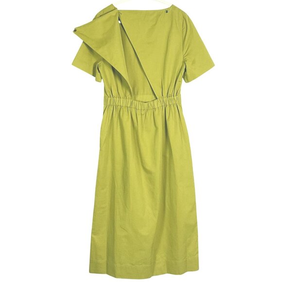 Kate Spade Saturday Midi Dress, Medium, Cotton/Linen Blend, Chartreuse - Picture 9 of 16